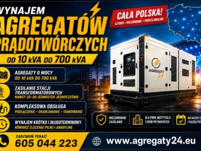 AGREGATY PRĄDOTWÓRCZE DO 700 kVA - WYNAJEM - USŁUGI