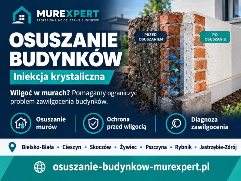 Osuszanie budynków Skoczów - izolacja pozioma murów